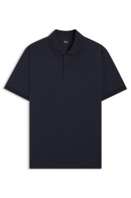 Monogram-placket polo shirt in a cotton blend by HUGO BOSS