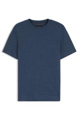 Moulin&eacute; T-shirt in cotton, linen, and silk by HUGO BOSS