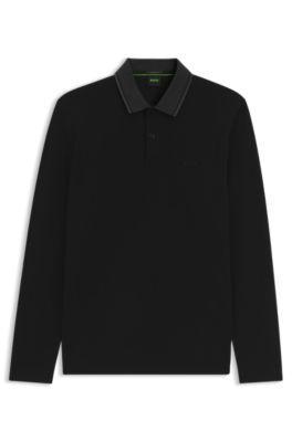 Moulin&eacute;-collar polo shirt in cotton piqu&eacute; by HUGO BOSS