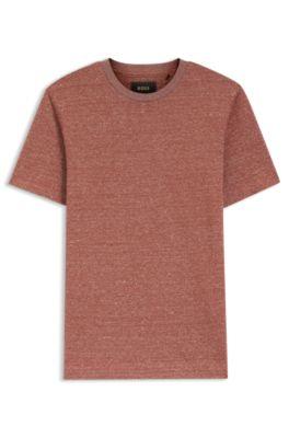 Mouline T-shirt in cotton, linen and silk by HUGO BOSS