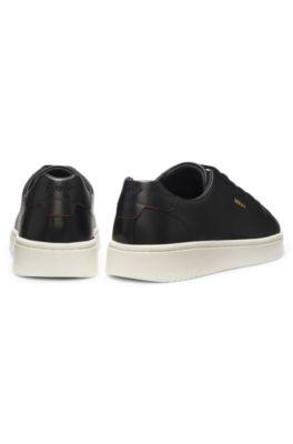 Nappa leather sneakers with gold-tone logo by HUGO BOSS