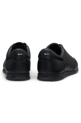 Nappa-leather trainers with gold-tone branding by HUGO BOSS