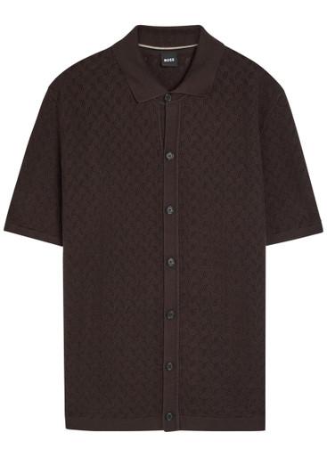 Nappo open-knit cotton shirt by HUGO BOSS