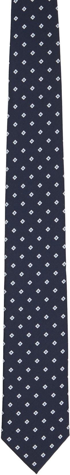 Navy Jacquard-Pattern Tie by HUGO BOSS