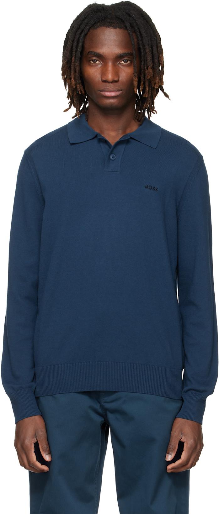 Navy Logo Embroidery Polo by HUGO BOSS