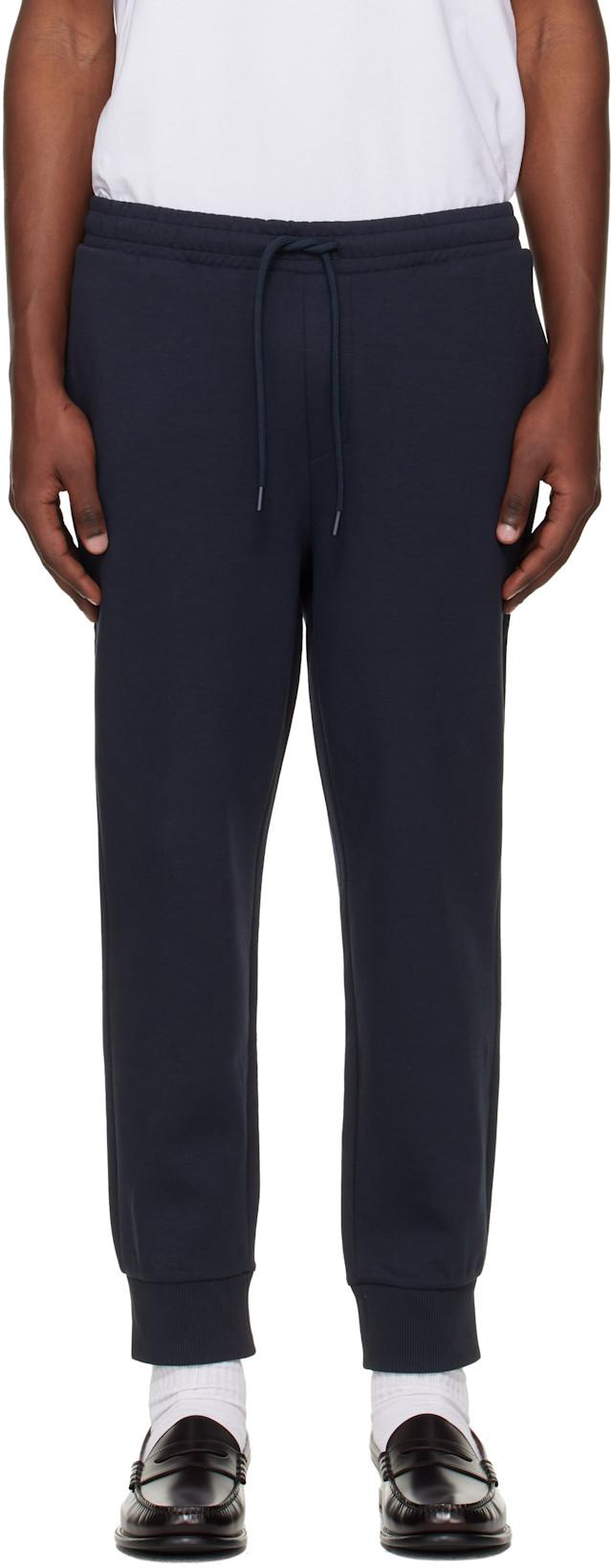 Navy Stretch-Cotton Logo Detail Track Pants by HUGO BOSS
