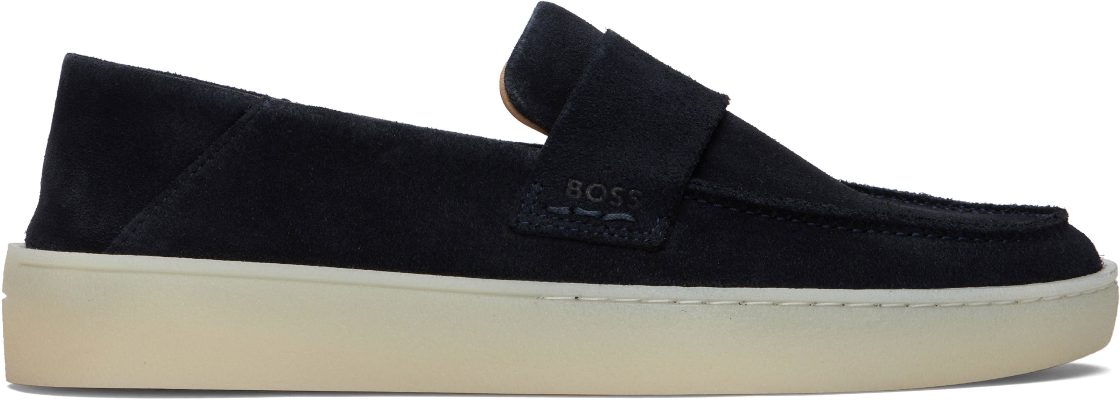 Navy Suede Loafers by HUGO BOSS