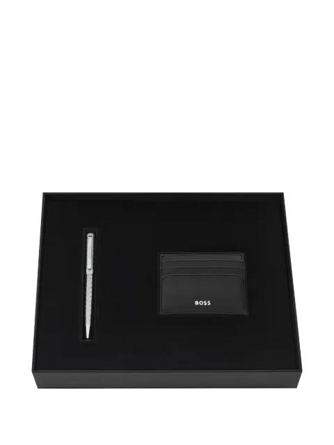 Nexus ballpoint pen and card holder set by HUGO BOSS