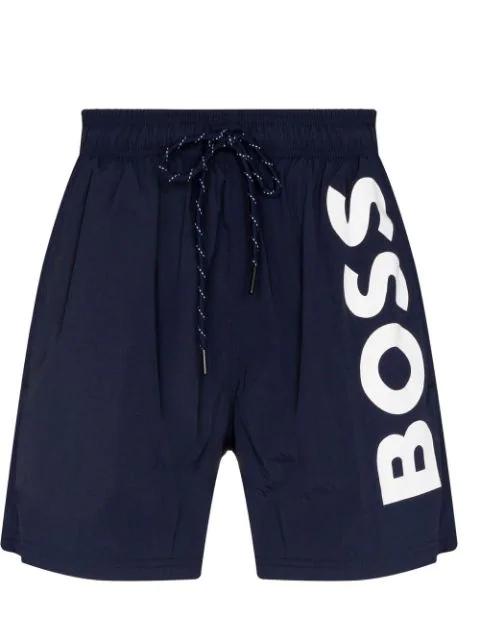 Octopus logo-print swim shorts by HUGO BOSS
