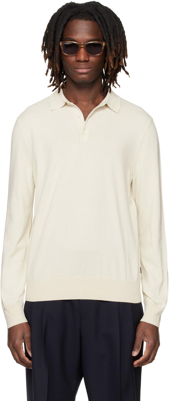 Off-White Cotton Jersey Polo by HUGO BOSS