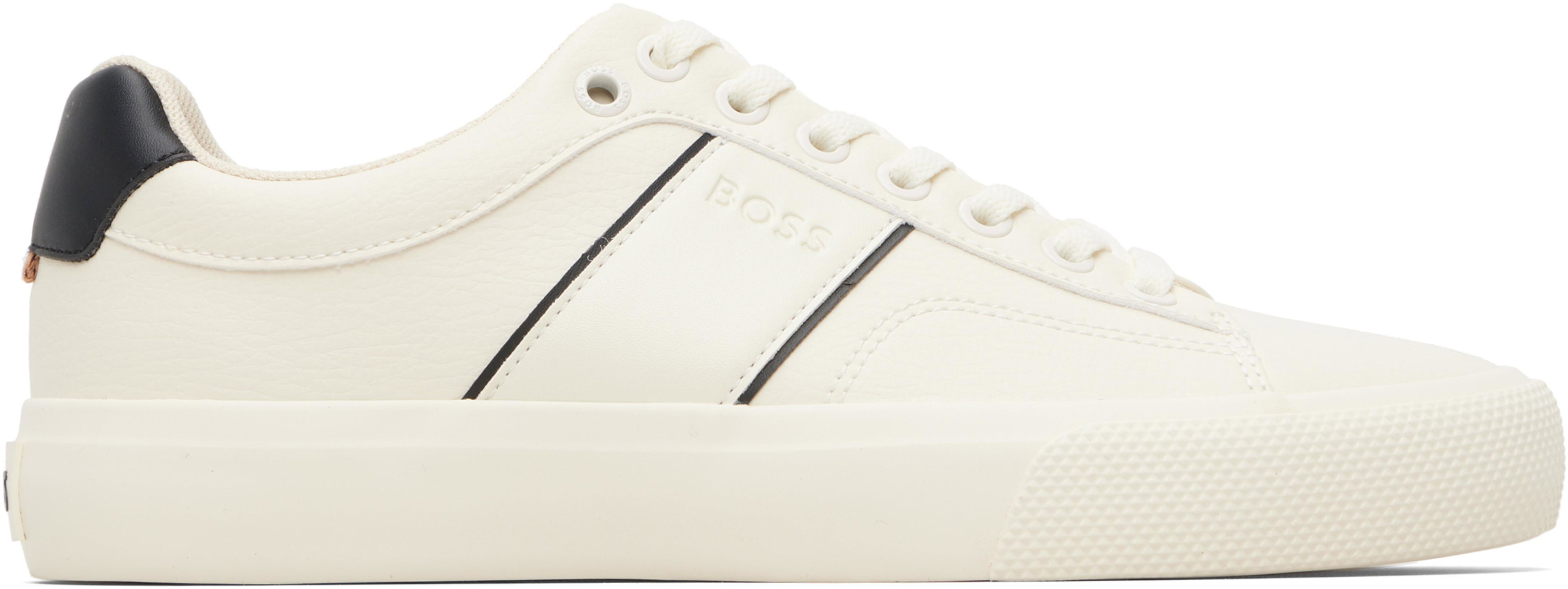 Off-White Faux-Leather Sneakers by HUGO BOSS