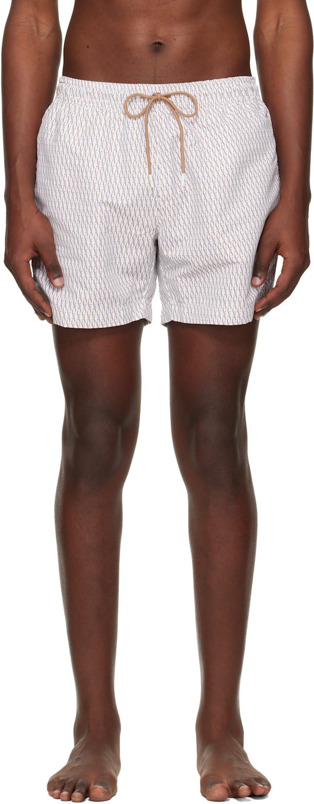 Off-White Micro-Print Swim Shorts by HUGO BOSS