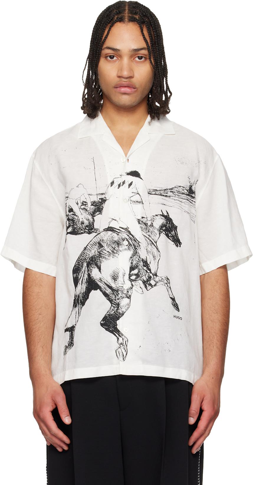 Off-White Printed-Graphic Shirt by HUGO BOSS