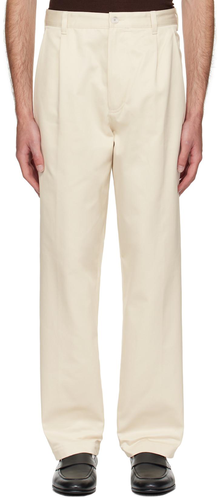 Off-White Relaxed-Fit Cropped Trousers by HUGO BOSS