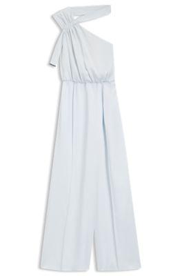 One-shoulder jumpsuit with wrap-effect front by HUGO BOSS