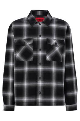 Oversize-fit shirt in checked cotton twill by undefined
