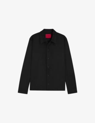 Oversized Button-Up Stretch-Woven Shirt by HUGO BOSS