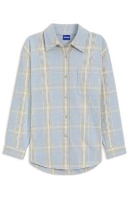 Oversized-fit blouse in checked cotton twill by HUGO BOSS Oversized-fit blouse in checked cotton twill by HUGO BOSS