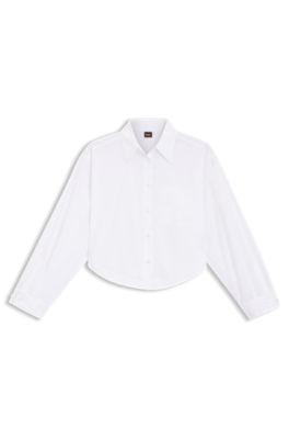 Oversized-fit blouse in cotton poplin by HUGO BOSS