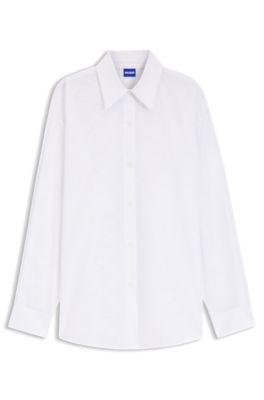 Oversized-fit blouse with burnout heart print by HUGO BOSS