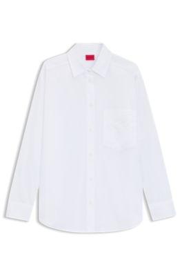 Oversized-fit blouse with logo embroidery by undefined