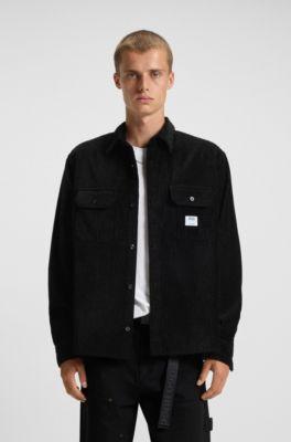 Oversized-fit shirt in cotton corduroy by HUGO BOSS
