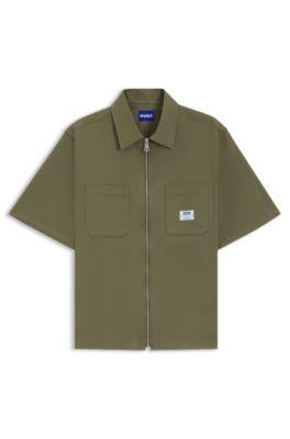 Oversized fit shirt in cotton twill by HUGO BOSS