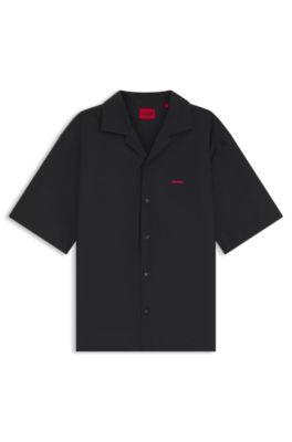Oversized-fit shirt in paper-touch cotton by HUGO BOSS