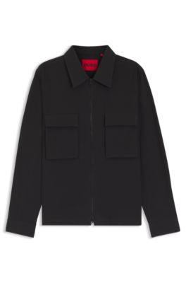 Oversized-fit shirt in stretch-cotton seersucker by HUGO BOSS