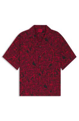 Oversized-fit shirt with digital print by HUGO BOSS
