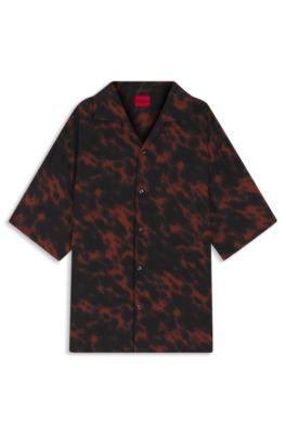 Oversized-fit shirt with digital print by HUGO BOSS