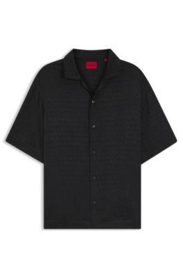 Oversized-fit shirt with jacquard pattern by HUGO BOSS