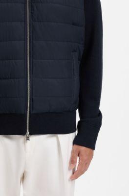 Padded-front jacket in virgin wool by HUGO BOSS