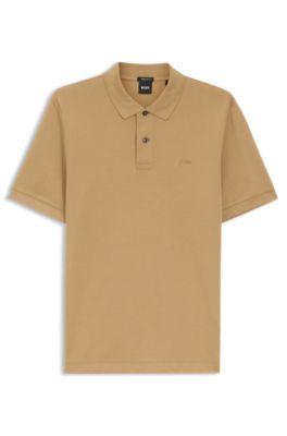 Pallas polo shirt in cotton piqu&eacute; with embroidered logo by HUGO BOSS