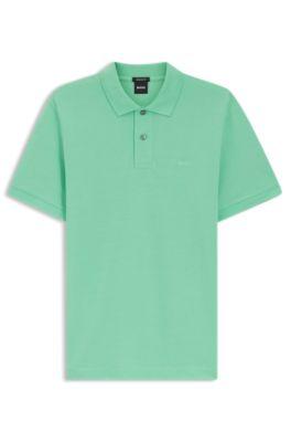 Pallas polo shirt in cotton piqu&eacute; with embroidered logo by HUGO BOSS