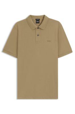 Pallas polo shirt in cotton piqu&eacute; with embroidered logo by HUGO BOSS
