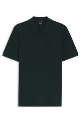 Pallas polo shirt in cotton piqu&eacute; with embroidered logo by HUGO BOSS
