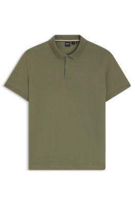 Pallas polo shirt in cotton piqu&eacute; with logo details by HUGO BOSS