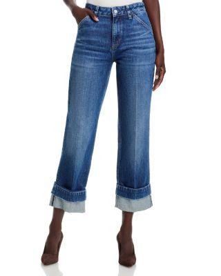 Parkway High Rise Slim Straight Jeans in Dark Blue by HUGO BOSS