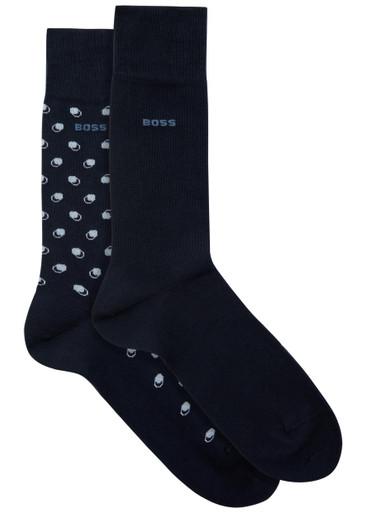 Patterned cotton-blend socks - set of two by HUGO BOSS