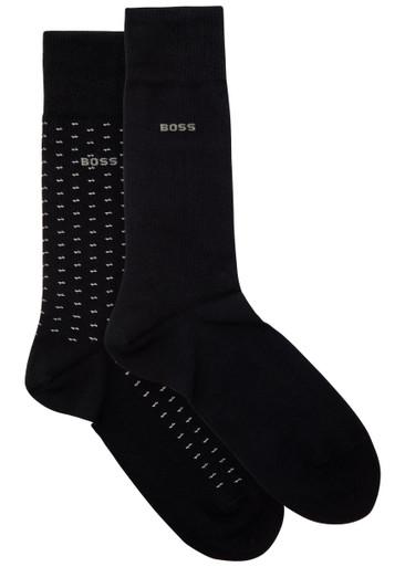 Patterned cotton-blend socks - set of two by HUGO BOSS