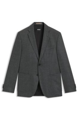 Patterned regular-fit jacket in virgin wool by HUGO BOSS