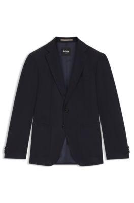 Patterned regular-fit jacket in virgin wool by HUGO BOSS