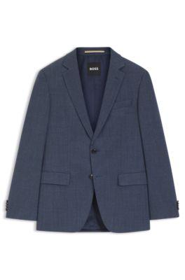 Patterned slim-fit jacket in stretch wool by HUGO BOSS