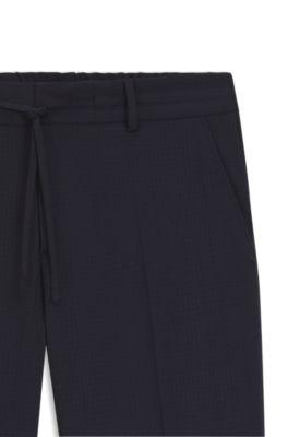 Patterned slim-fit trousers in a wool blend by HUGO BOSS