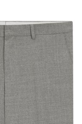 Patterned slim-fit trousers in stretch wool by HUGO BOSS