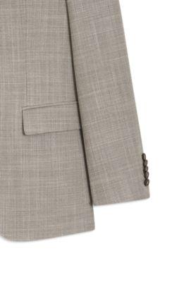 Patterned two-piece slim-fit suit in a wool-silk blend by HUGO BOSS