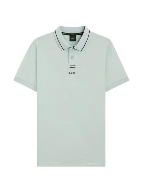 Paule striped-trim polo shirt by HUGO BOSS
