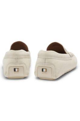 Penny-trim moccasins in suede by HUGO BOSS