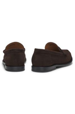 Penny-trim moccasins in suede by HUGO BOSS